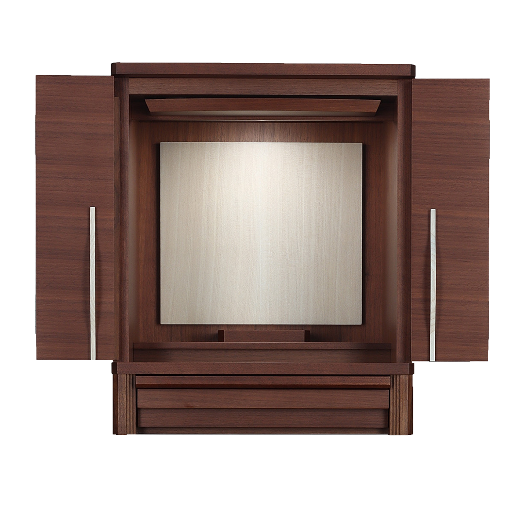 モダン上置仏壇 ライラック ウォールナット 正面 開 森正