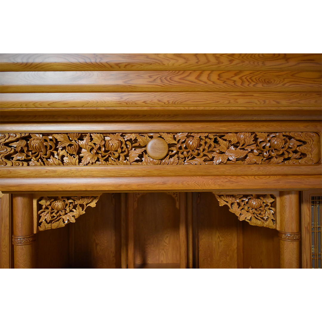 【日本の銘木】屋久杉仏壇 本三方開「宝輪」30号