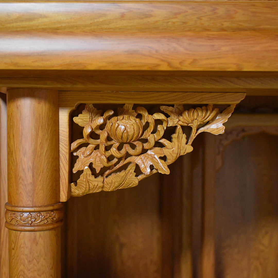 【日本の銘木】屋久杉仏壇 本三方開「宝輪」30号