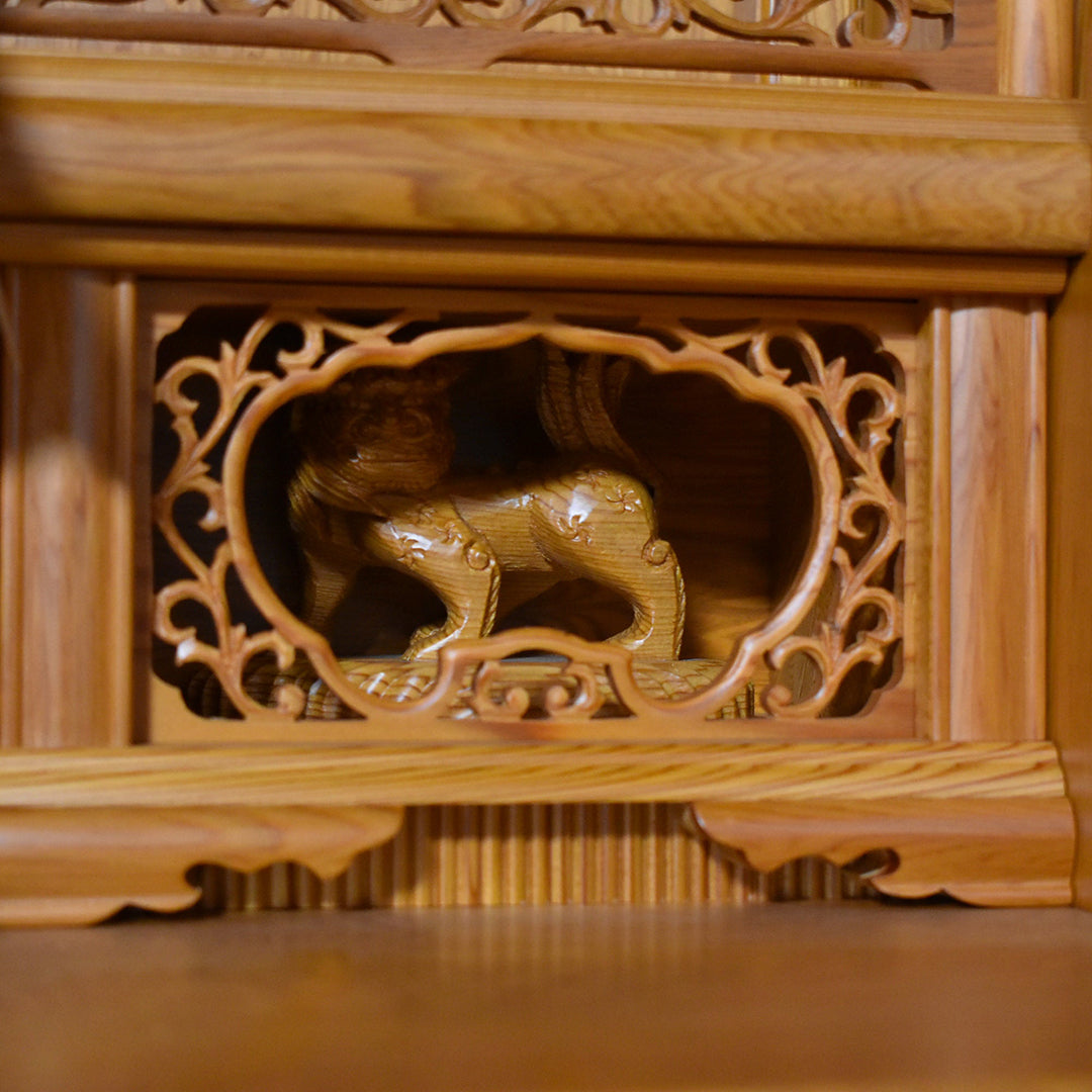 【日本の銘木】屋久杉仏壇 本三方開「宝輪」30号