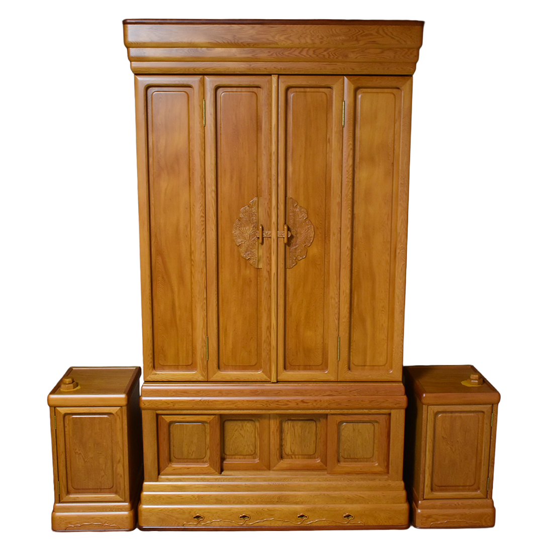 【日本の銘木】屋久杉仏壇 本三方開「宝輪」30号