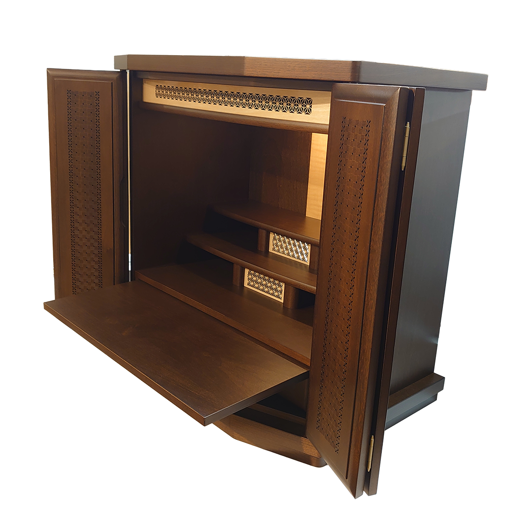 【国産高級】上置仏壇 六角ワイド 18号