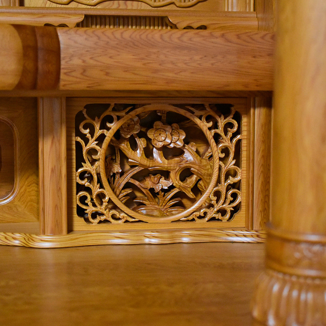 【日本の銘木】屋久杉仏壇　本三方開「宝輪」30号