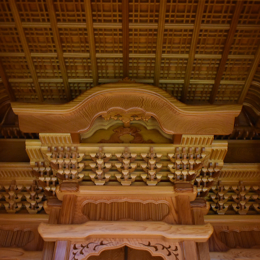 【日本の銘木】屋久杉仏壇　本三方開「宝輪」30号