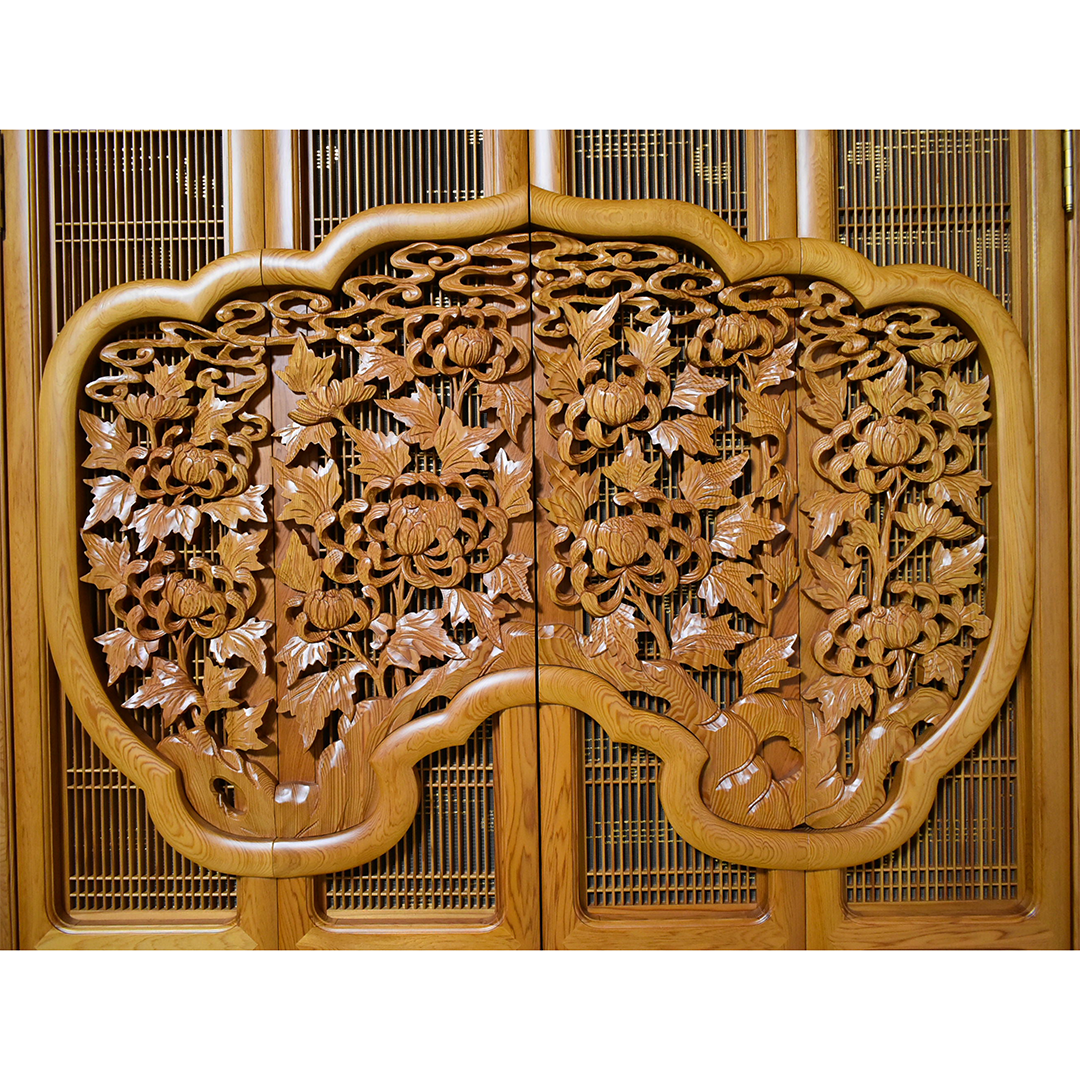 【日本の銘木】屋久杉仏壇　本三方開「宝輪」30号