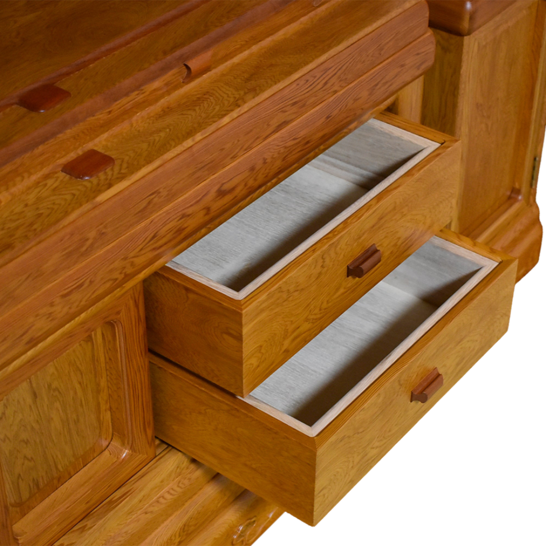 【日本の銘木】屋久杉仏壇　本三方開「宝輪」30号