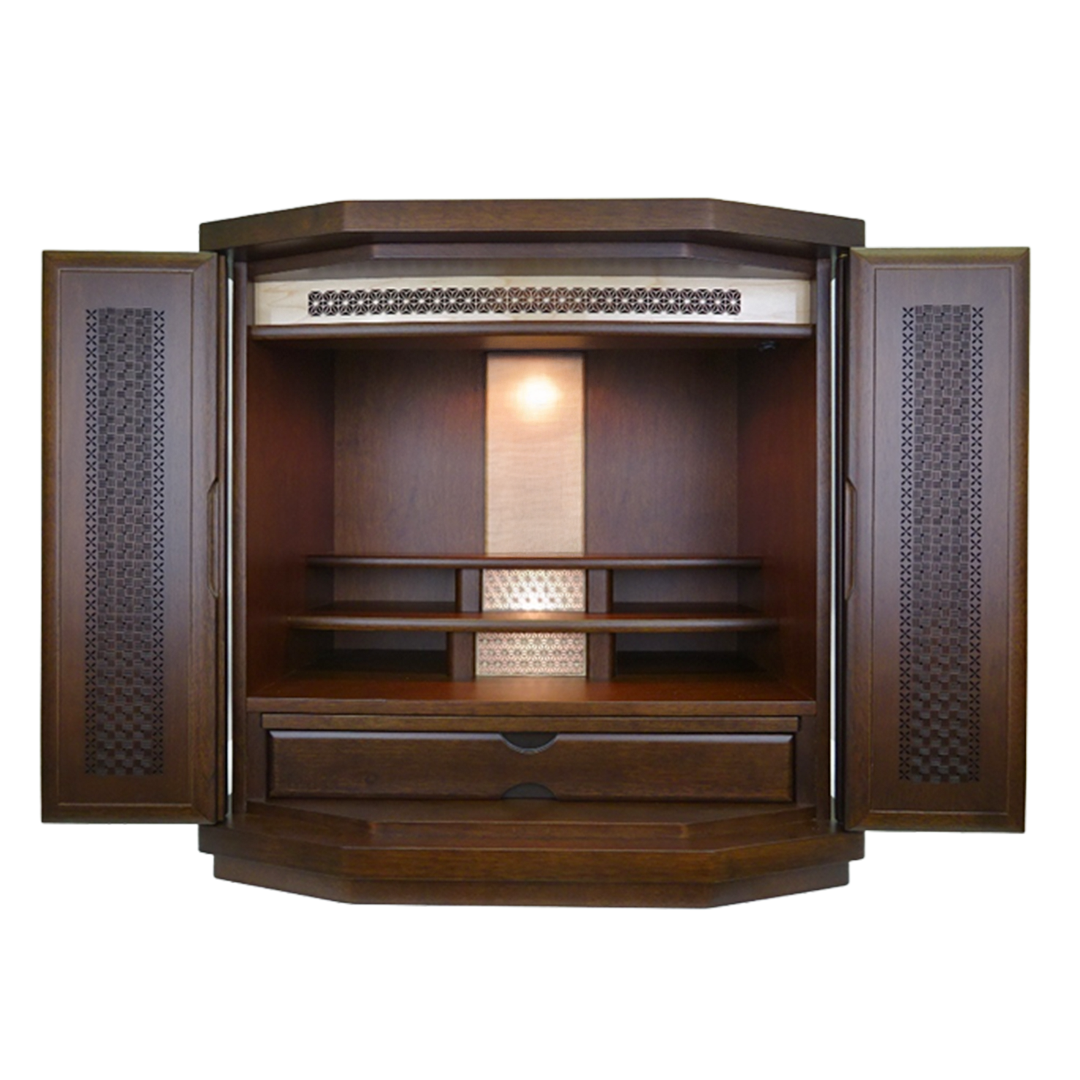 【国産高級】上置仏壇 六角ワイド 18号