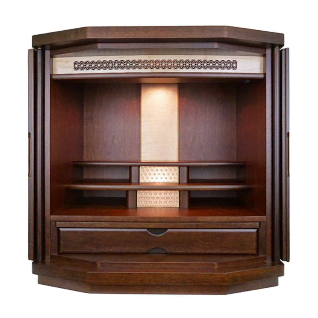 【国産高級】上置仏壇 六角ワイド 18号