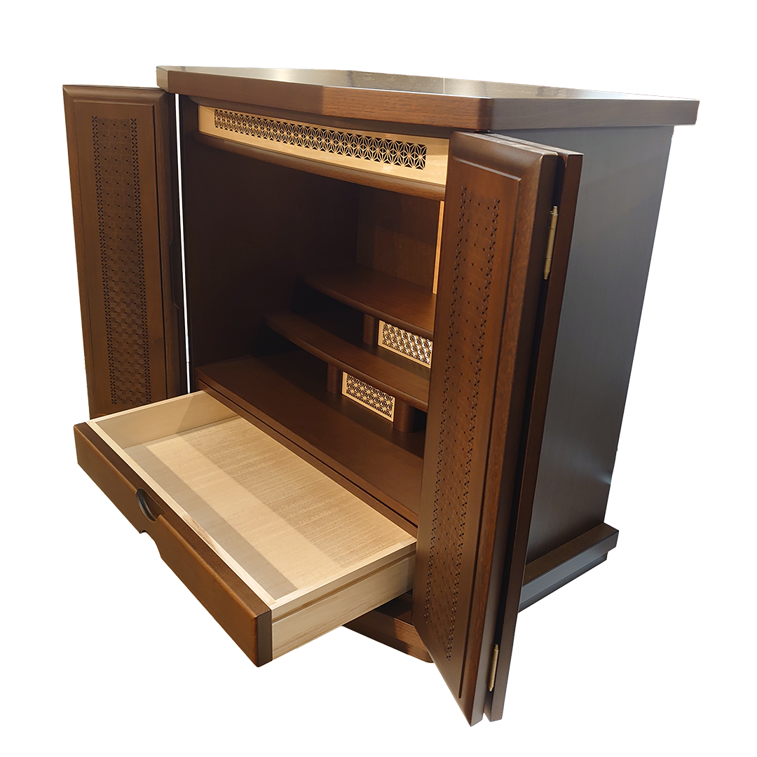 【国産高級】上置仏壇 六角ワイド 18号